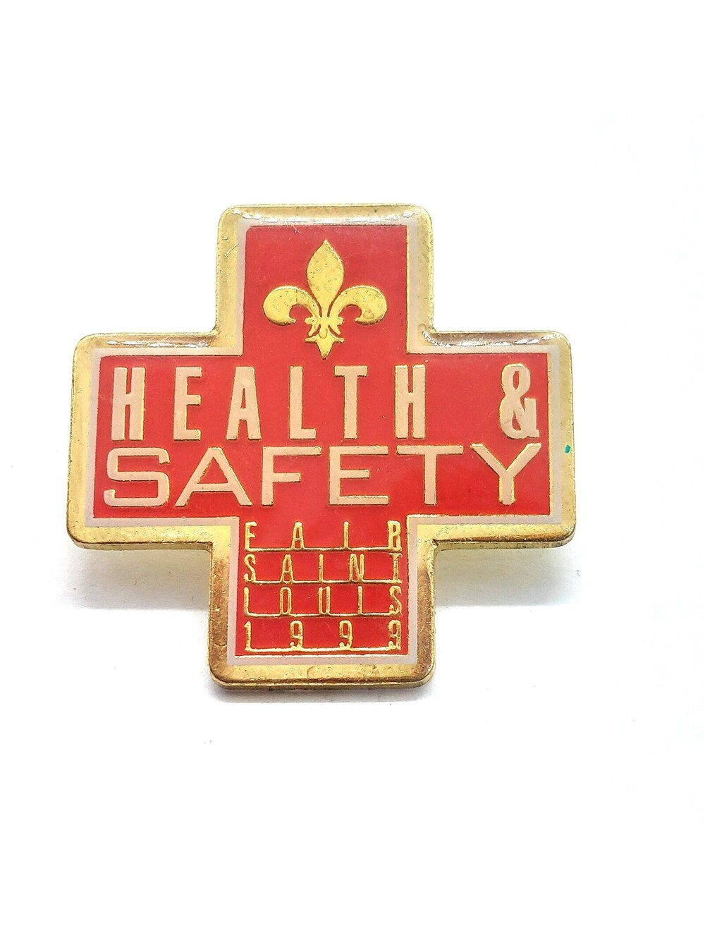 Health Safety Fair Saint Louis 1999 Pin Red Cross Event Commemorative Vintage